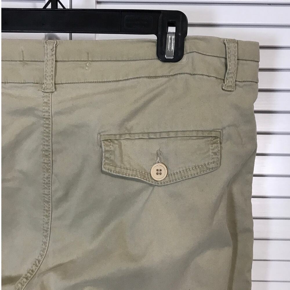 Blue Epic Khaki Tan stretch Twill Utility Chino Bermuda Shorts Women 14 - Picture 5 of 9